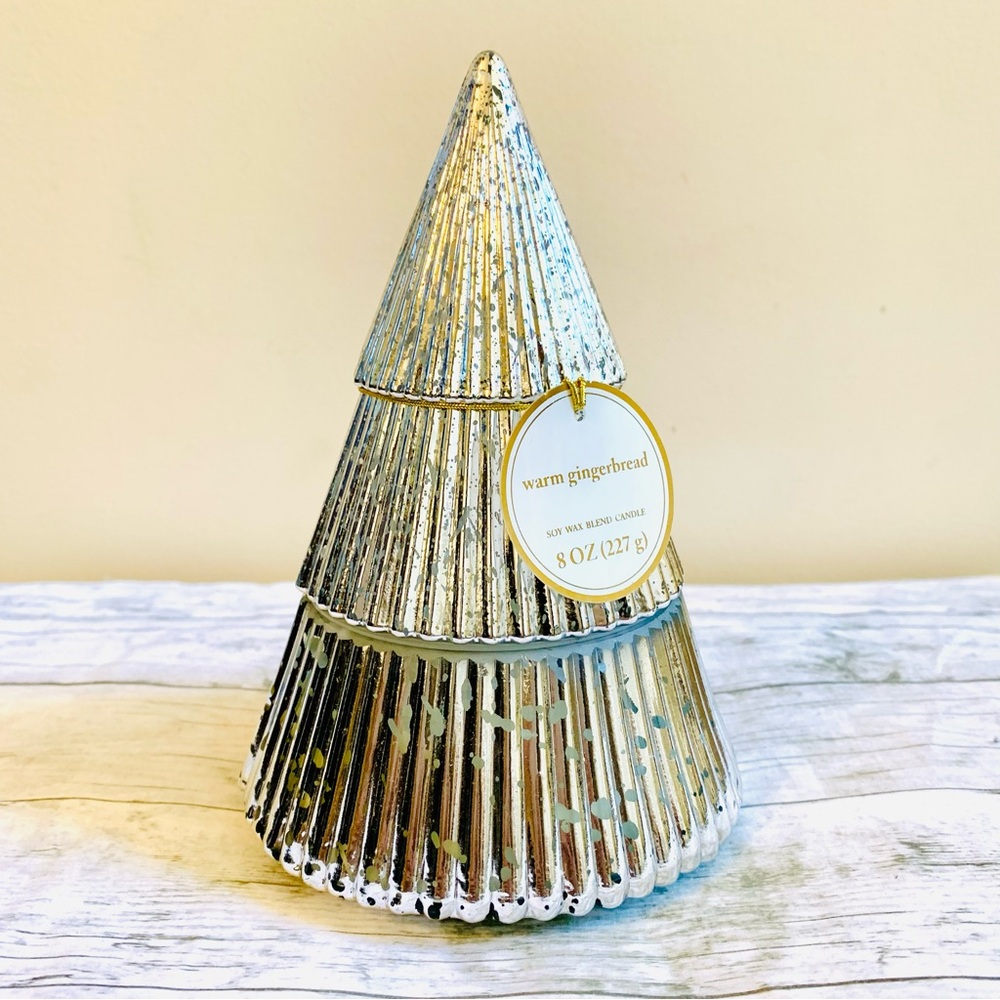 Threshold Soy Wax Blend Candle - Christmas Tree Shape - Mercury Glass Look - 8oz